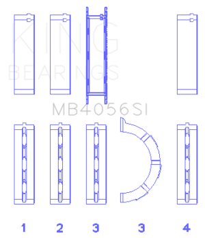 Ford 155 Main Bearings - King Engine Bearings - OE-Replacement Bi-Metal Size 0.25 - `97-`07 Ford 155 Main Bearings - King Engine Bearings - OE-Replacement Bi-Metal Size 0.25 - `97-`07